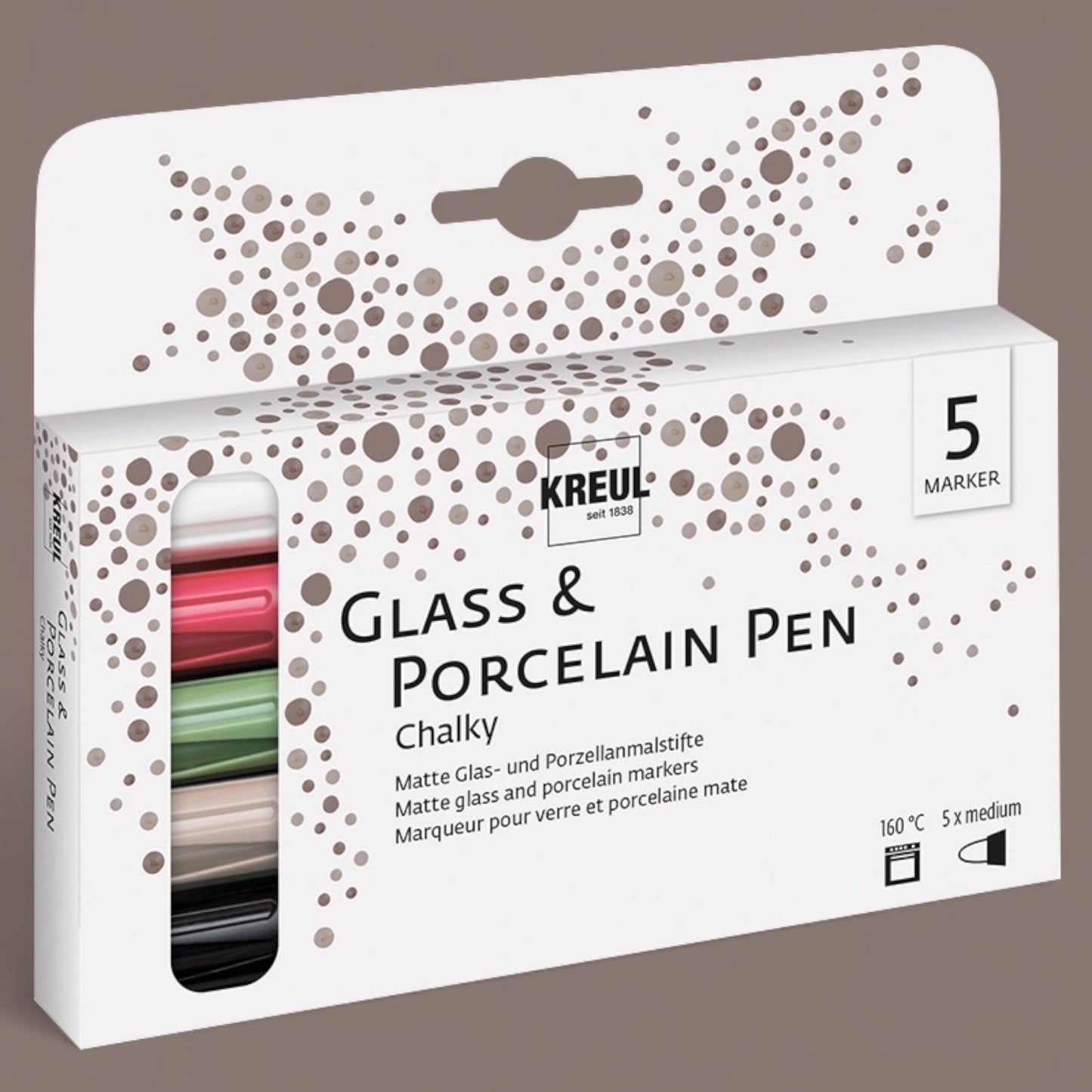 Kreul Glass & Porzellan 5er-Pack Chalky