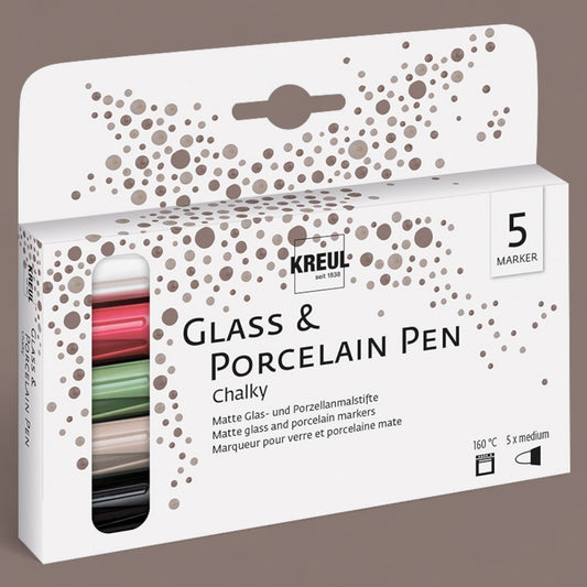 Kreul Glass & Porzellan 5er-Pack Chalky