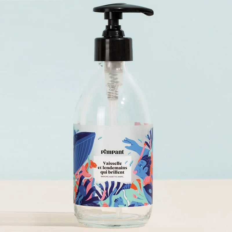 PIMPANT - Dishwashing Liquid Bottle Ocean Blue (Empty) - Sleek & Sustainable 🌊💚