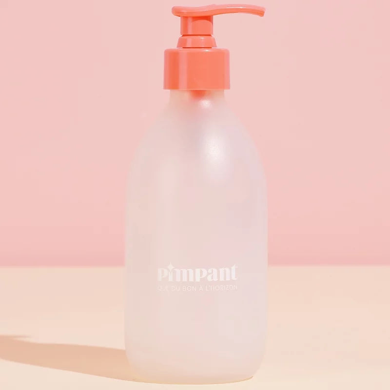 PIMPANT - Glass Bottle 300ml with Pump (Pink, Empty) - Chic & Versatile! 💖✨