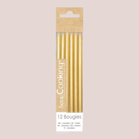 ScrapCooking – 12 Geburtstagskerzen Gold