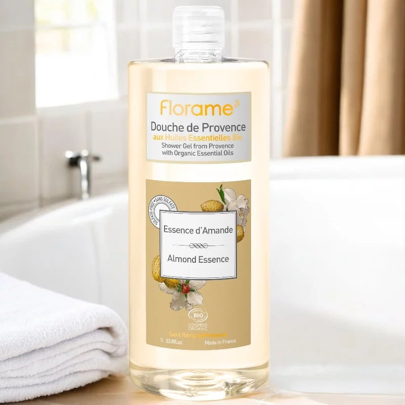 FLORAME - Shower Gel Bio Almond Essence - Nourishing & Invigorating Cleanse 🌿✨
