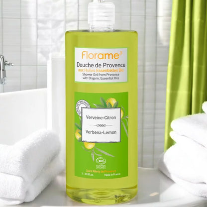 FLORAME - Shower Gel Organic Verbena & Lemon - Refreshing Cleanliness & Zesty Aroma 🍋🌿✨