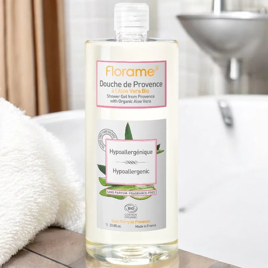 FLORAME - Hypoallergenic Shower Gel Organic Aloe Vera - Refreshing & Soothing Cleanse 🌿🚿