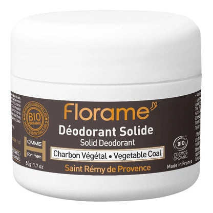 FLORAME - Solid Organic Deodorant for Men Charcoal - Eco-Friendly Freshness 🌿💪