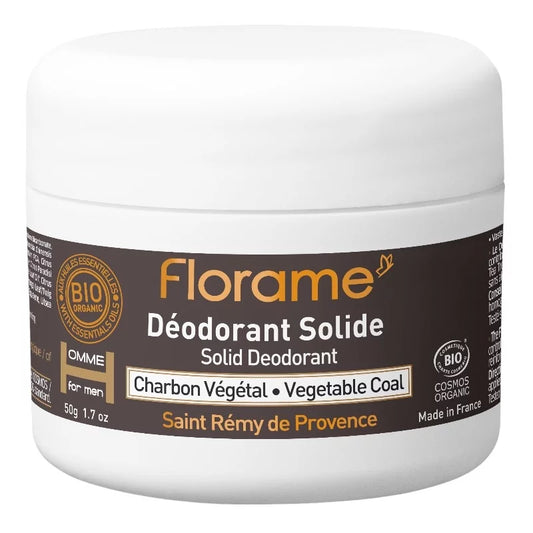 FLORAME - Solid Organic Deodorant for Men Charcoal - Eco-Friendly Freshness 🌿💪
