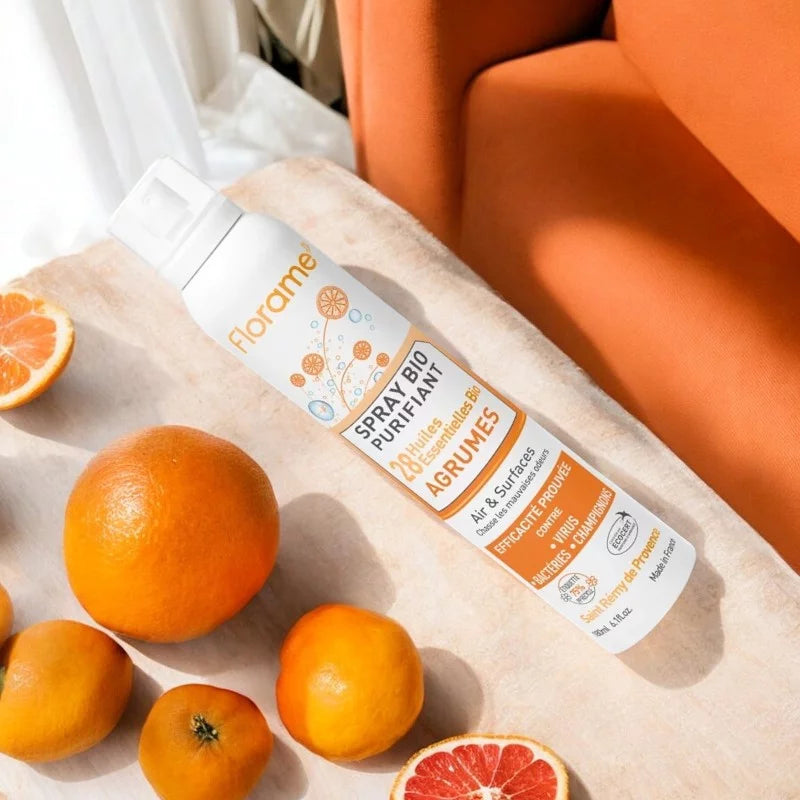 FLORAME - Cleansing Spray Organic Citrus 28 Essential Oils - Refresh Your Space Naturally 🍋✨