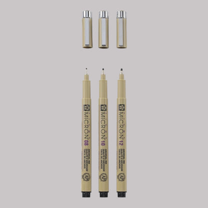 Sakura Pigma Micron Fineliner Set, 3 Stück