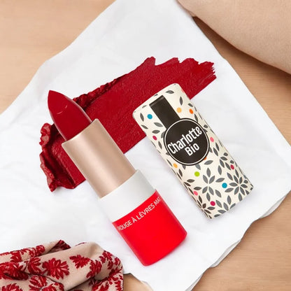 CHARLOTTE BIO - Matter Lipstick Passion Red BIO - Stunning Color, Organic Glam! 💄❤️✨