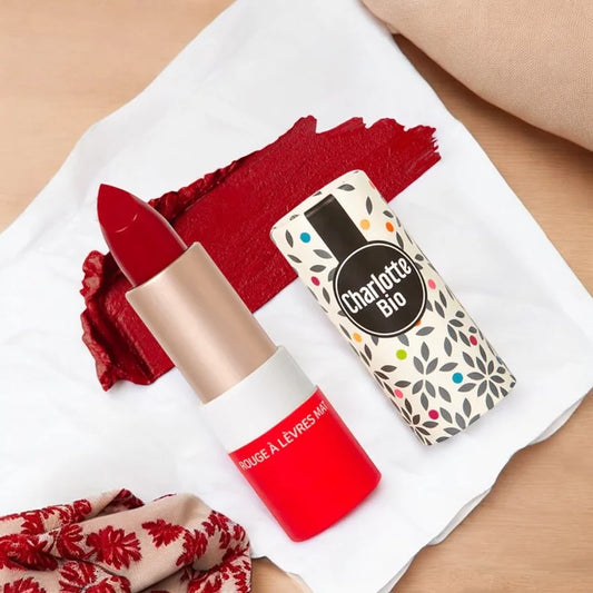 CHARLOTTE BIO - Matter Lipstick Passion Red BIO - Stunning Color, Organic Glam! 💄❤️✨