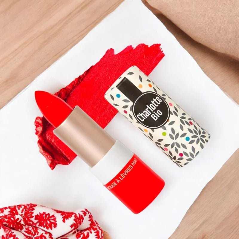 CHARLOTTE BIO - Matter Lipstick Royal Red BIO - Bold Color for a Radiant Look 💄❤️