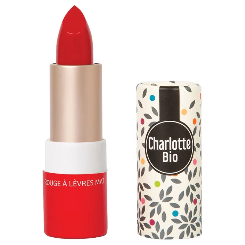 CHARLOTTE BIO - Matter Lipstick Real Red Organic - Bold Color, Eco-Friendly! 💄🌿