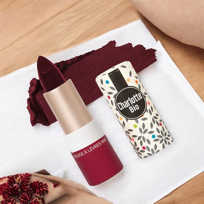 CHARLOTTE BIO - Matter Lipstick Fig Red ORGANIC - Dive into Nature's Hues 🌿💄✨
