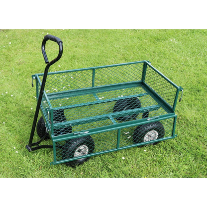 Draper Tools Gartenwagen Stahlgitter 86,5×46,5×21 cm Grün und Schwarz