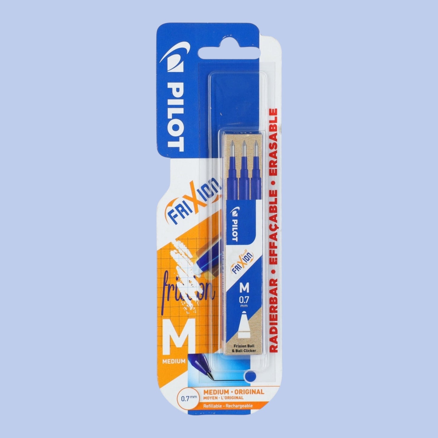 Pilot FriXion Refill – Set 3 Ersatzminen, Blau 0,7 mm