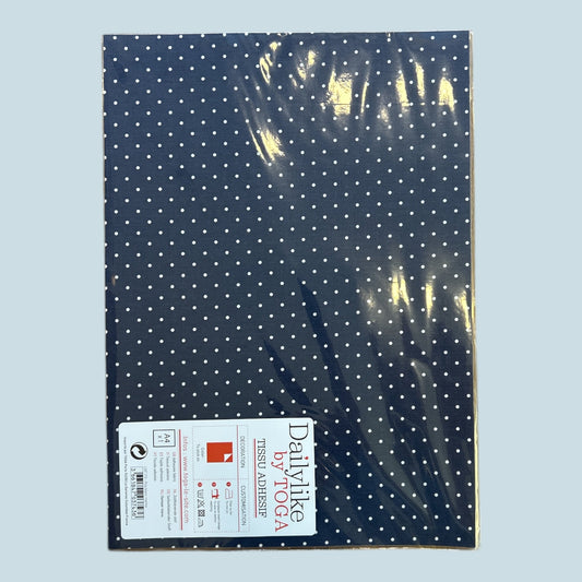 Dailylike by TOGA – Bügelfolie Dunkelblau mit weißen Punkten, A4