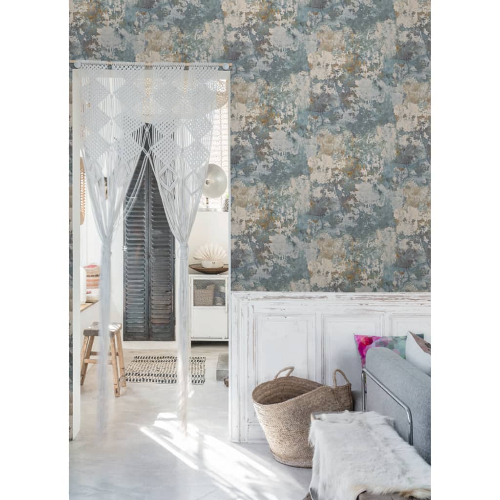 DUTCH WALLCOVERINGS Tapete Beton-Optik Grau und Grün