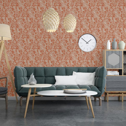 DUTCH WALLCOVERINGS Tapete Mae Orange und Beige