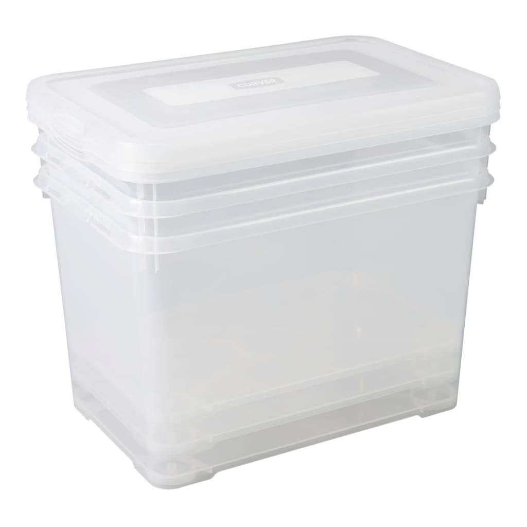 Curver Aufbewahrungsboxen-Set Handy 3x65L Transparent