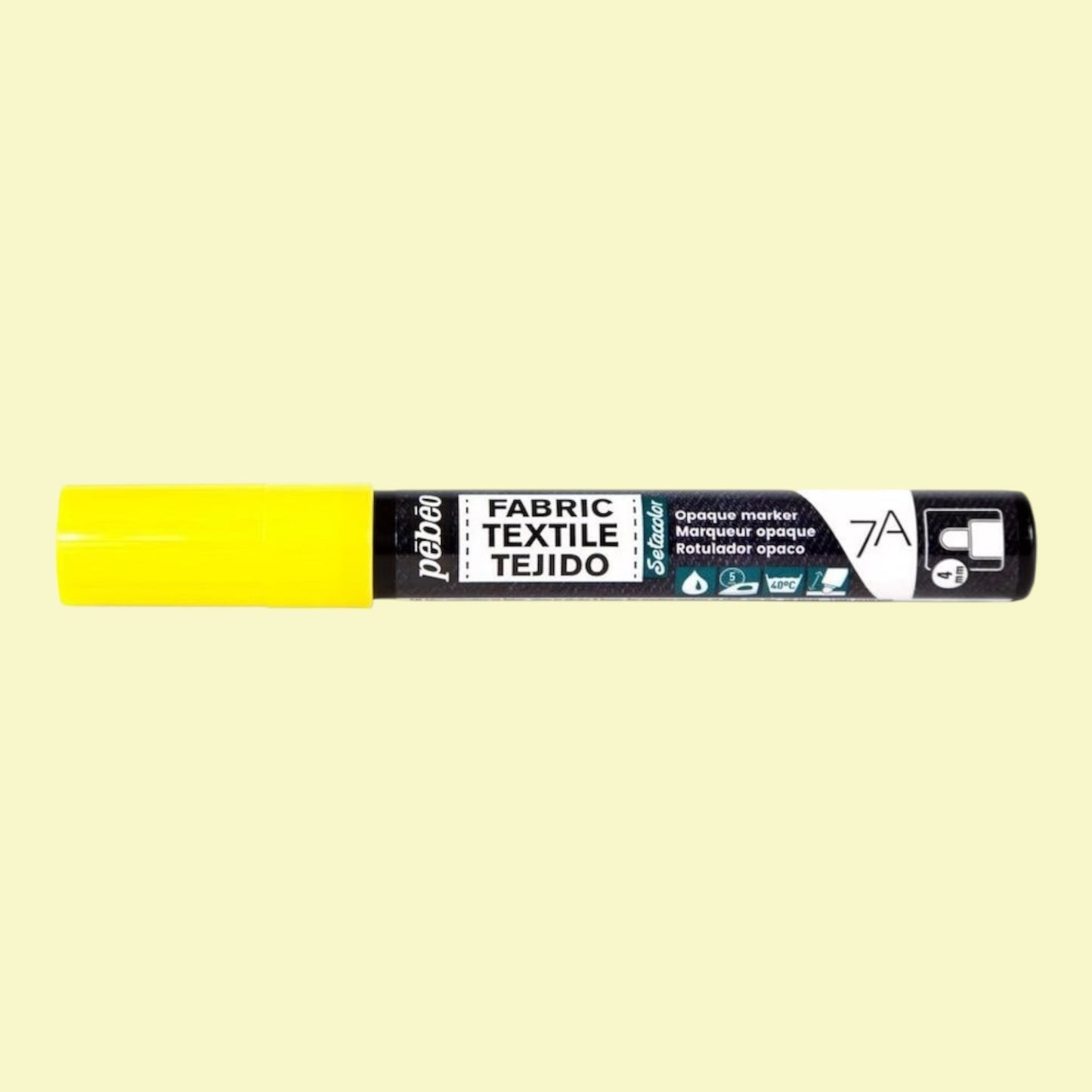 Pébéo Textil 7A Marker Opak – 4 mm Rundspitze , Gelb