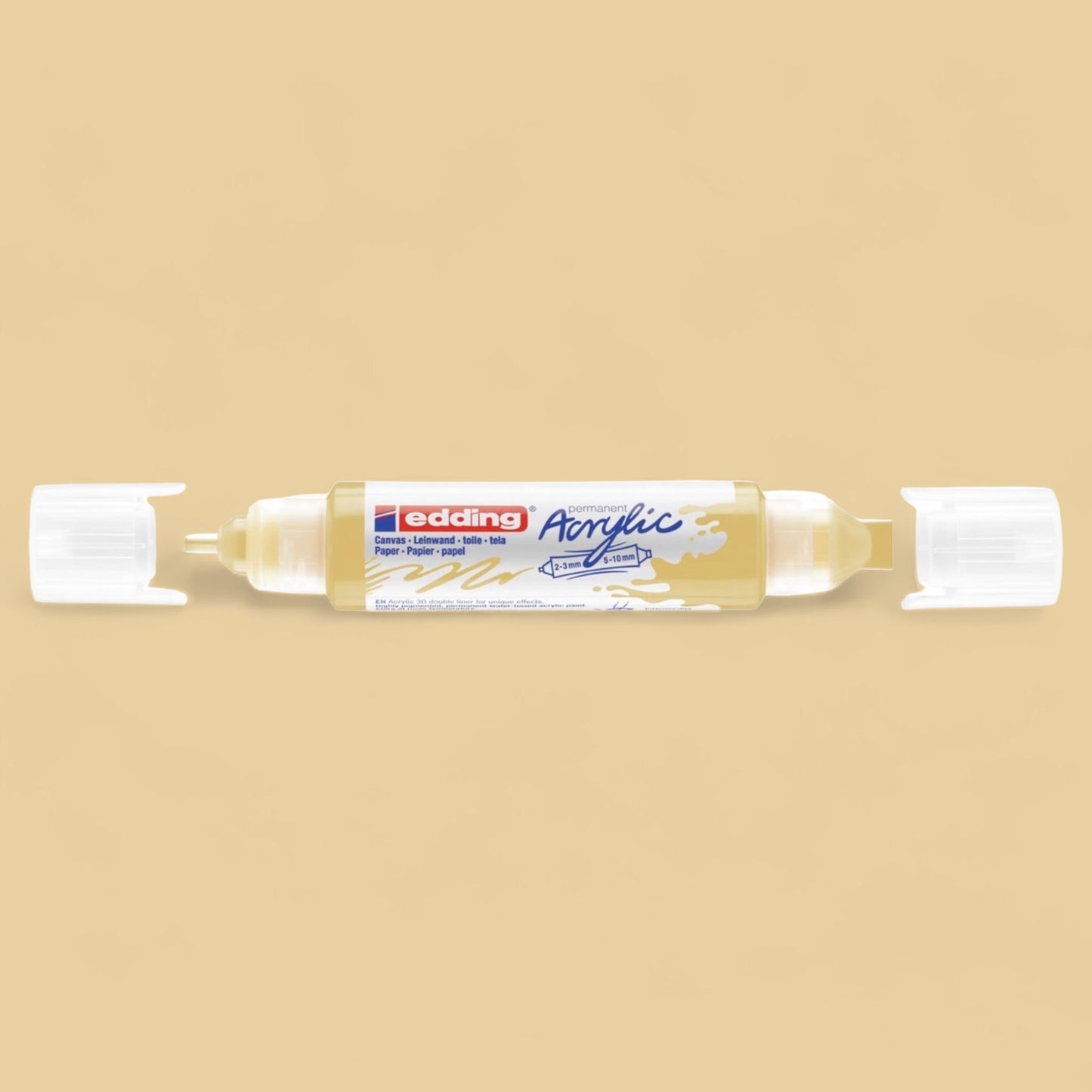 Edding 5400 Acryl 3D Double Liner pastellgelb 915 , Tubenspitze 2-3 mm . 5-10 mm