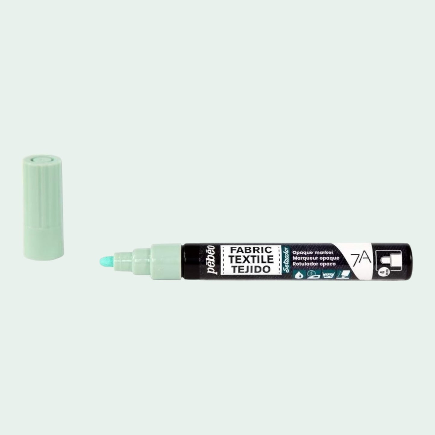 Pébéo Textil 7A Marker Opak – 4 mm Rundspitze , Pastellgrün