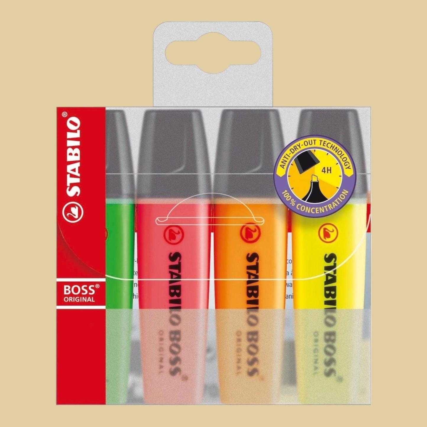Stabilo Boss Original Textmarker, 4 x 5 mm