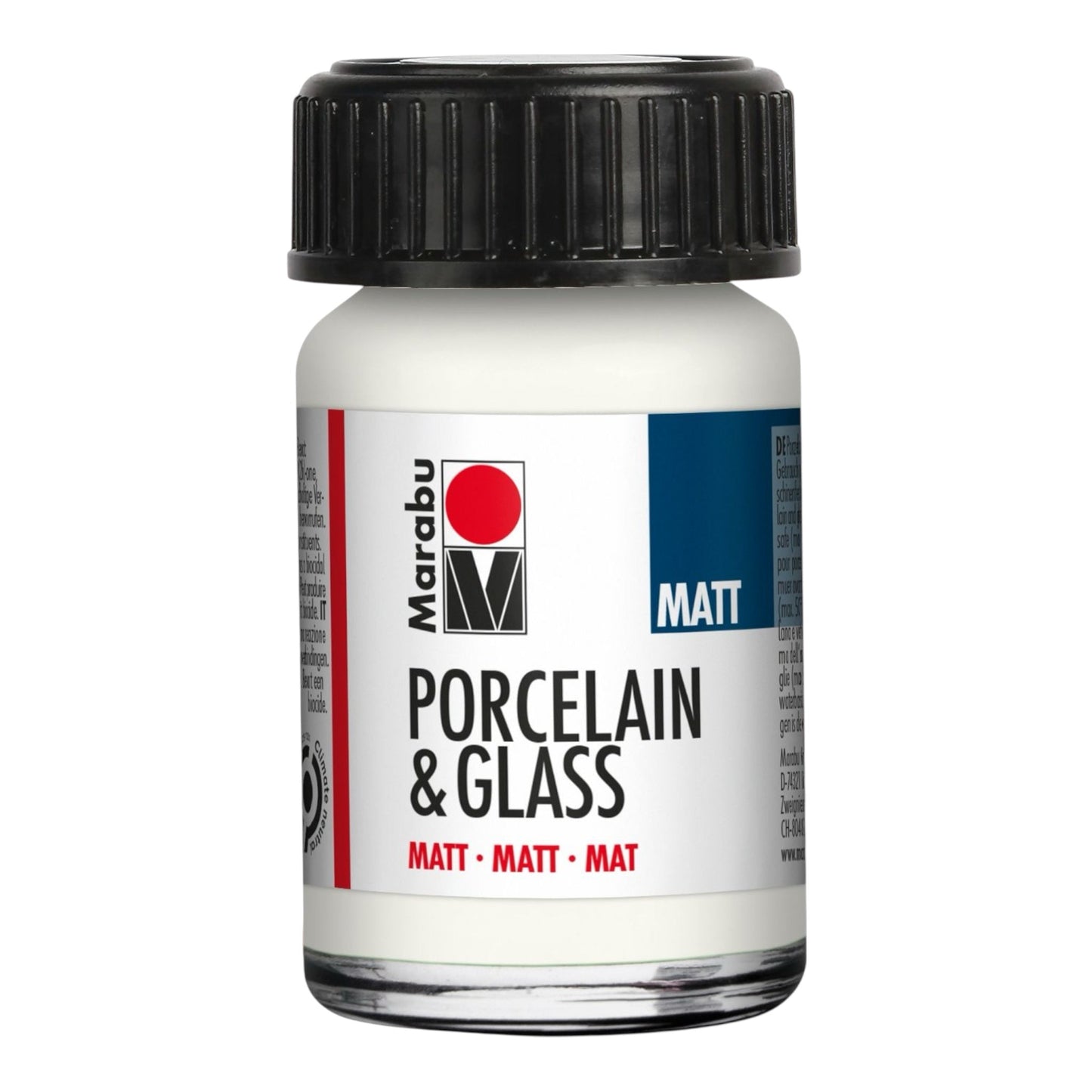 Marabu Matt Porzellan- und Glasfarbe, Weiss 070 , 15 ml