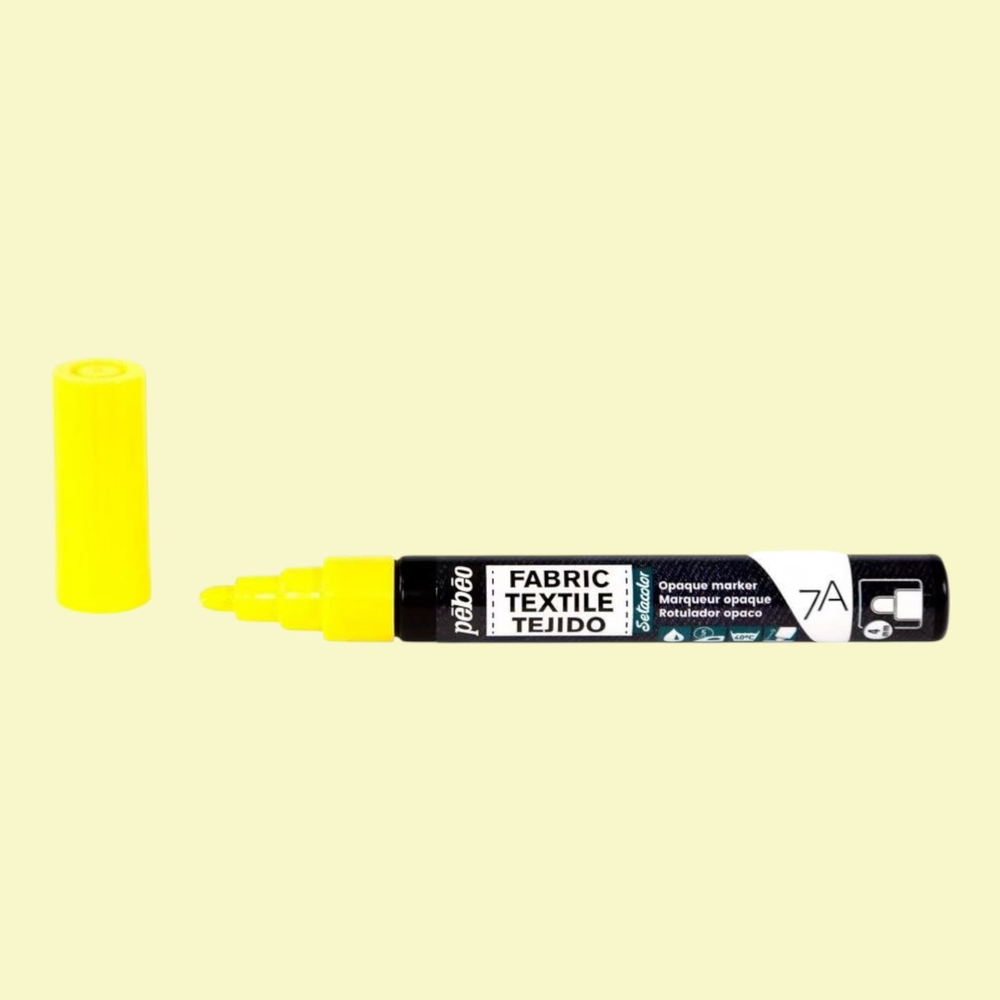 Pébéo Textil 7A Marker Opak – 4 mm Rundspitze , Gelb