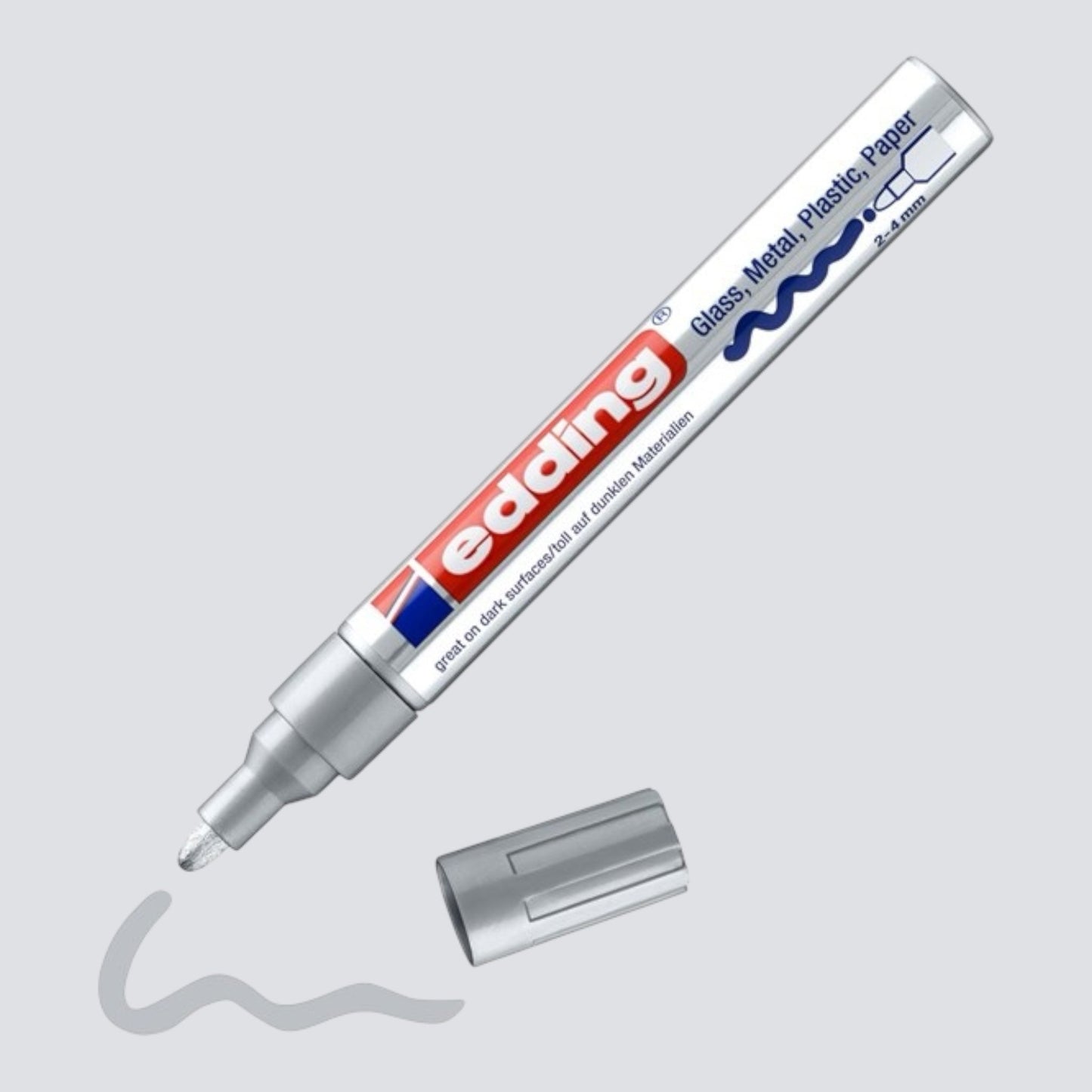 Edding 750 creative Glanzlack-Marker Silber , Rundspitze 2-4 mm