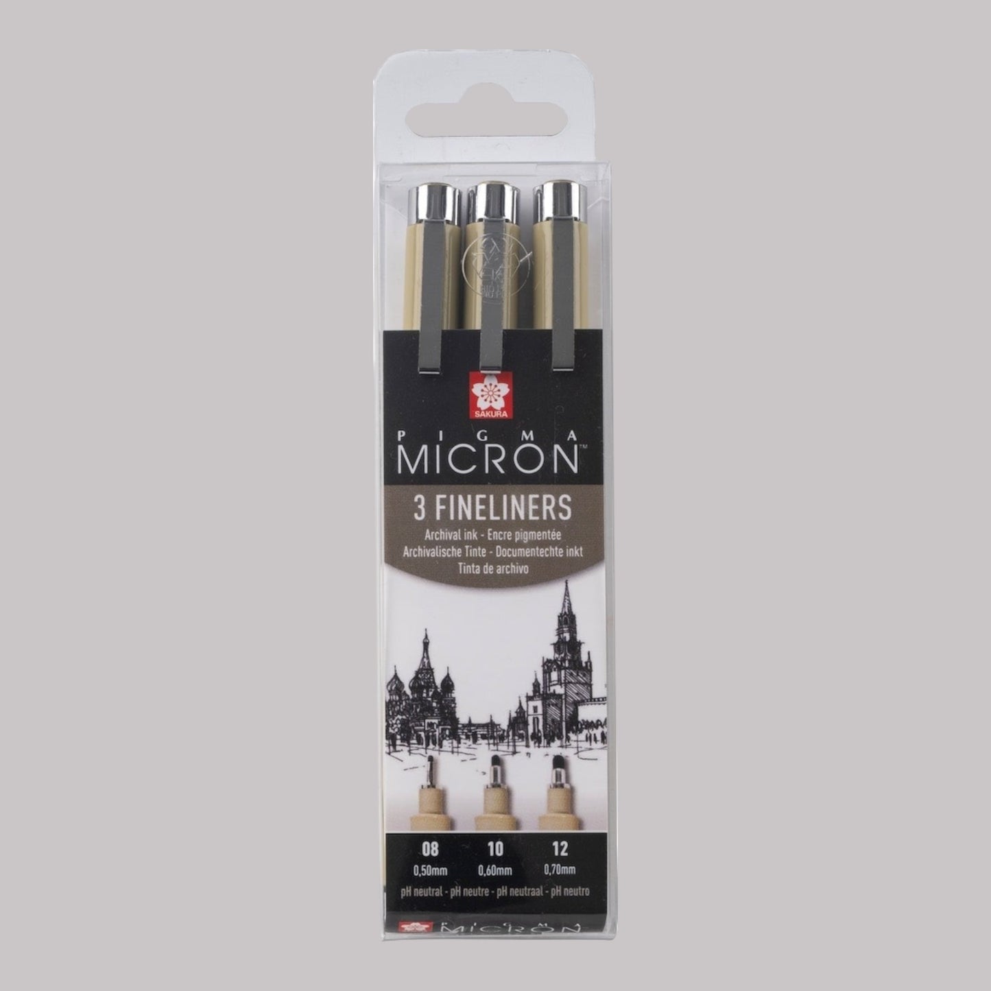 Sakura Pigma Micron Fineliner Set, 3 Stück