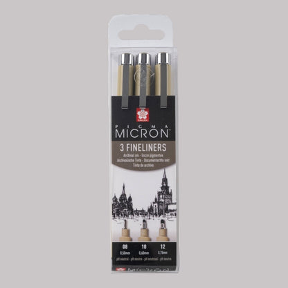 Sakura Pigma Micron Fineliner Set, 3 Stück