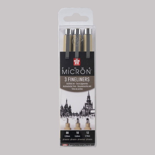 Sakura Pigma Micron Fineliner Set, 3 Stück