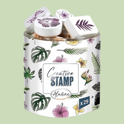Aladine. Stempelset Jungle 29 Stk. inkl. Stempelkissen