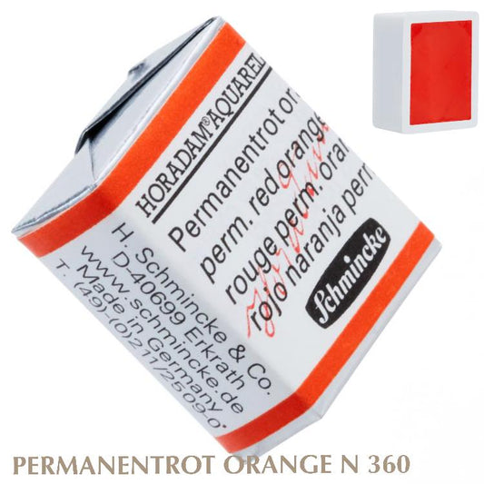 Schmincke HORADAM Aquarellfarbe  1/2 Näpfchen № 360 Permanentrot Orange