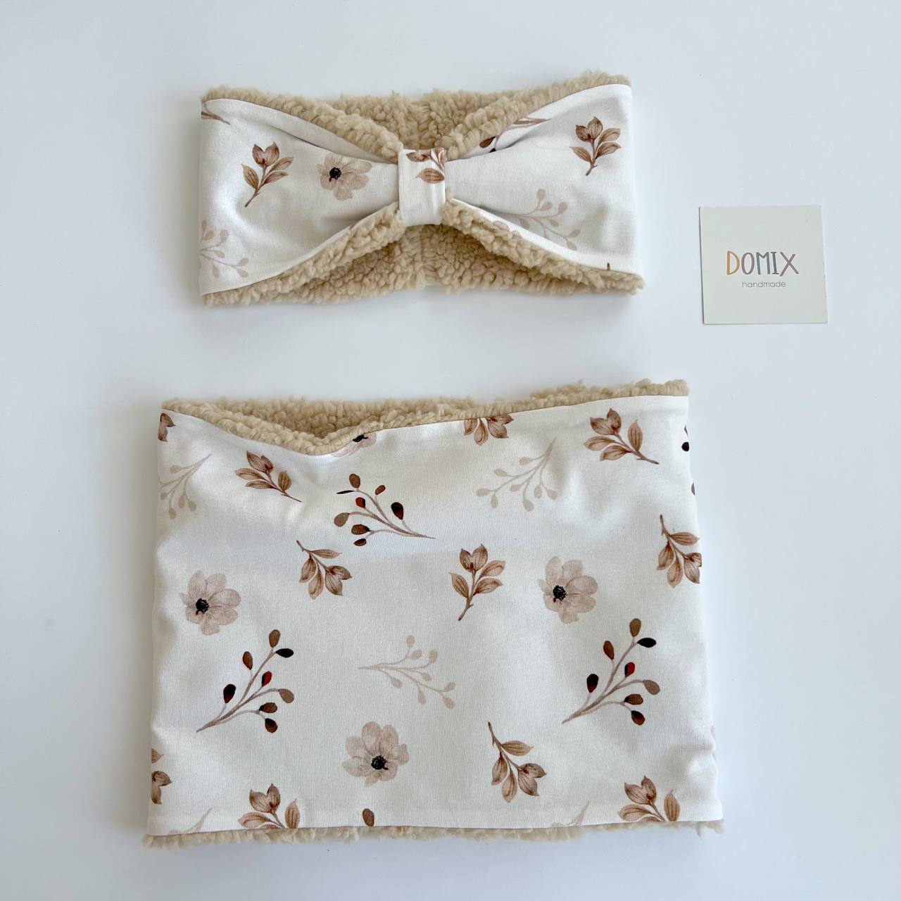 Baby Bow Headband – Winter Floral Design