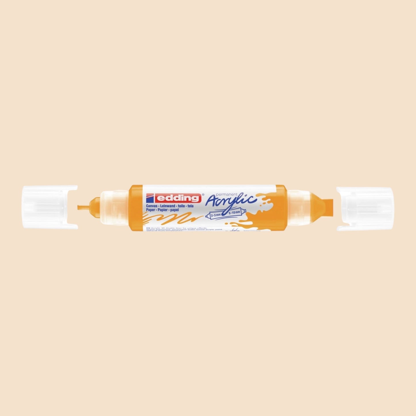 Edding 5400 Acryl 3D Double Liner Sonnengelb 906, Tubenspitze 2-3 mm . 5-10 mm