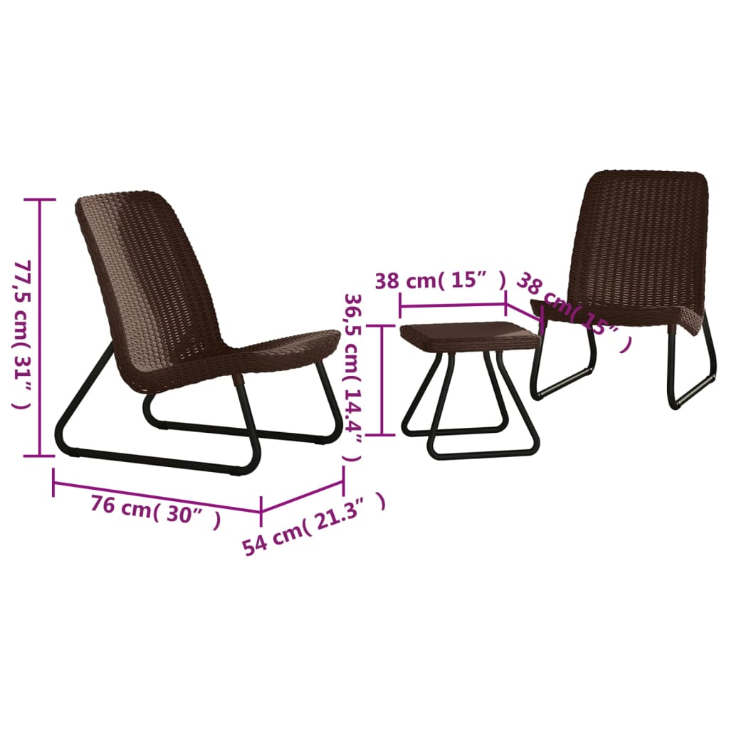 Keter Gartengarnitur 3-tlg. Rio Cappuccino 218157