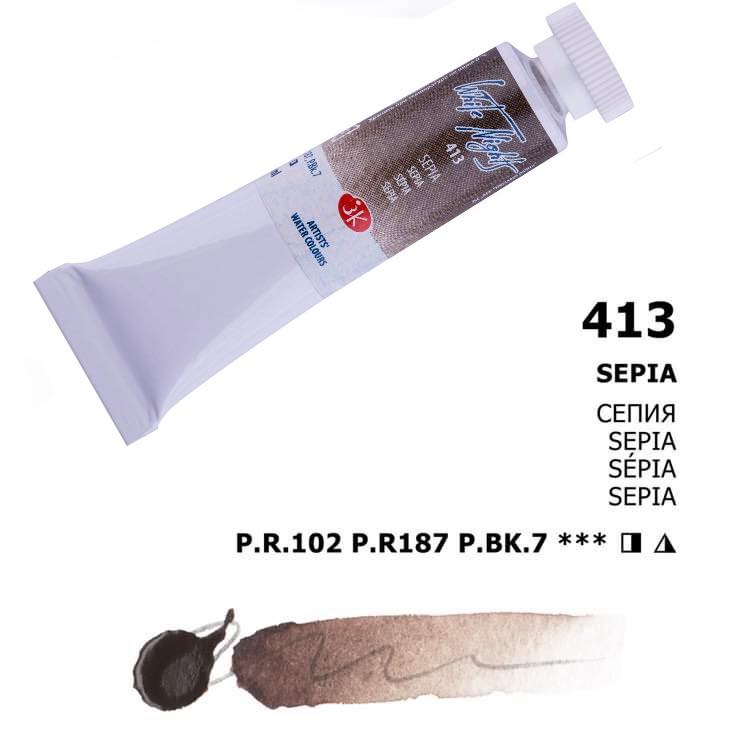 Nevskaya Palitra White Nights Aquarellfarbe № 413 Sepia 10 ml