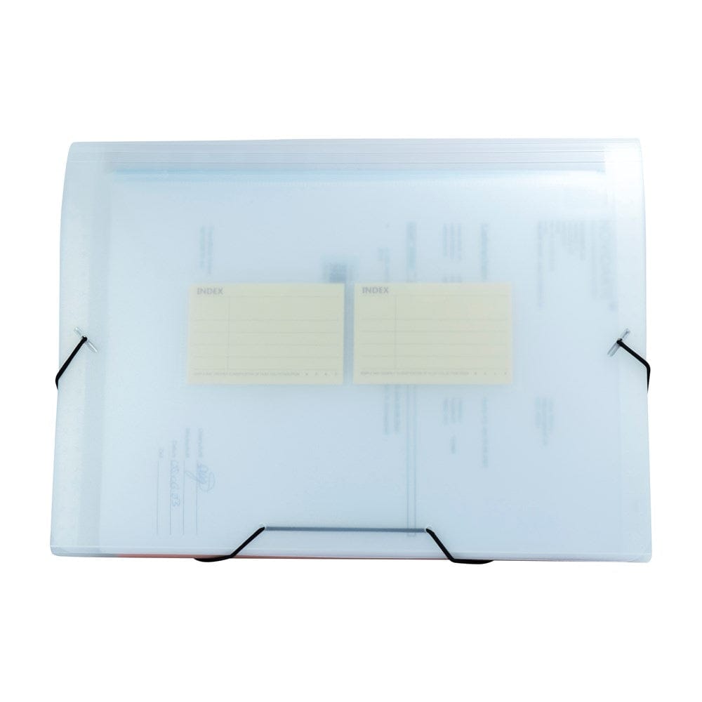 Fächermappe A4 Transparent – 13 Fächer & 12 Beschriftbare Tabs