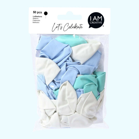 I Am Creative Luftballons, blau mix  50 Stück
