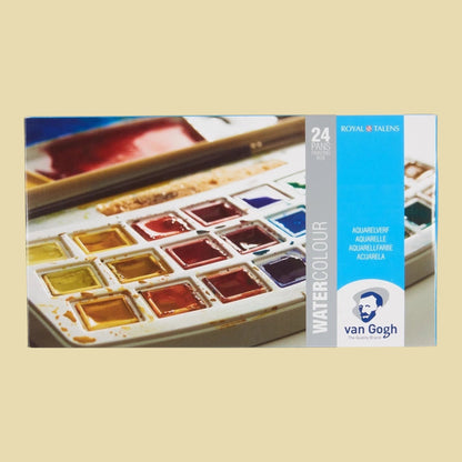 Van Gogh Koffer-Set aus Kunststoff mit 24 Farben 1/2 Näpfchen