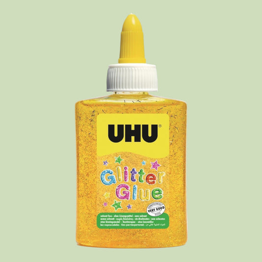 UHU Glitter Glue Gelb, 90 g / 50 mlq