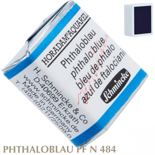 Schmincke HORADAM Aquarellfarbe  1/2 Näpfchen № 484 Phthaloblau Pf