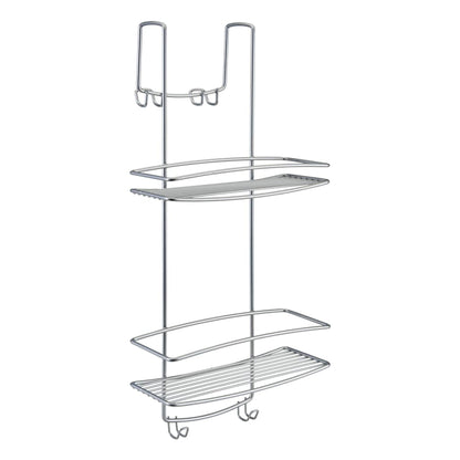 Metaltex Duschregal mit 2 Etagen und Haken Onda Silbern