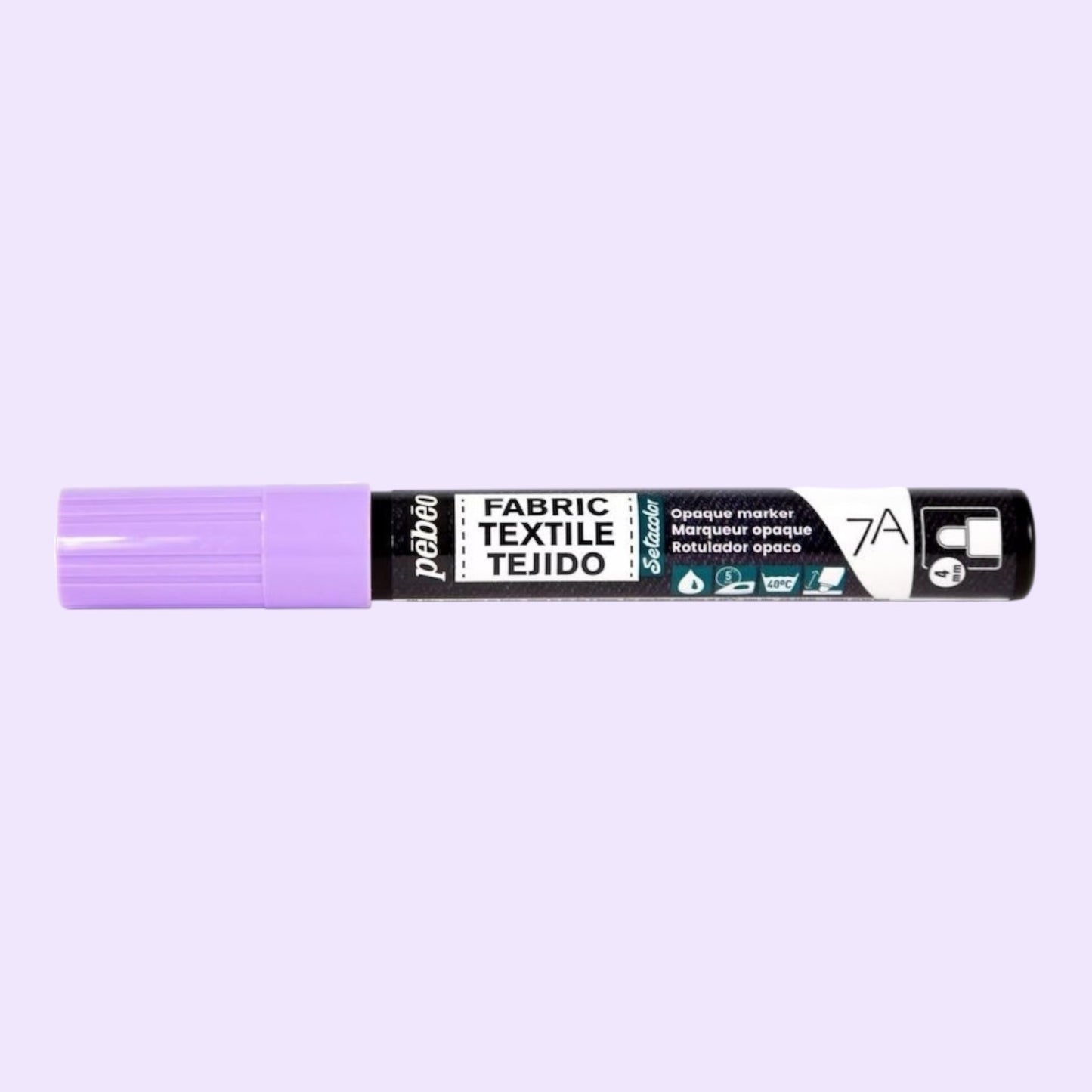 Pébéo Textil 7A Marker Opak – 4 mm Rundspitze , Pastellviolett