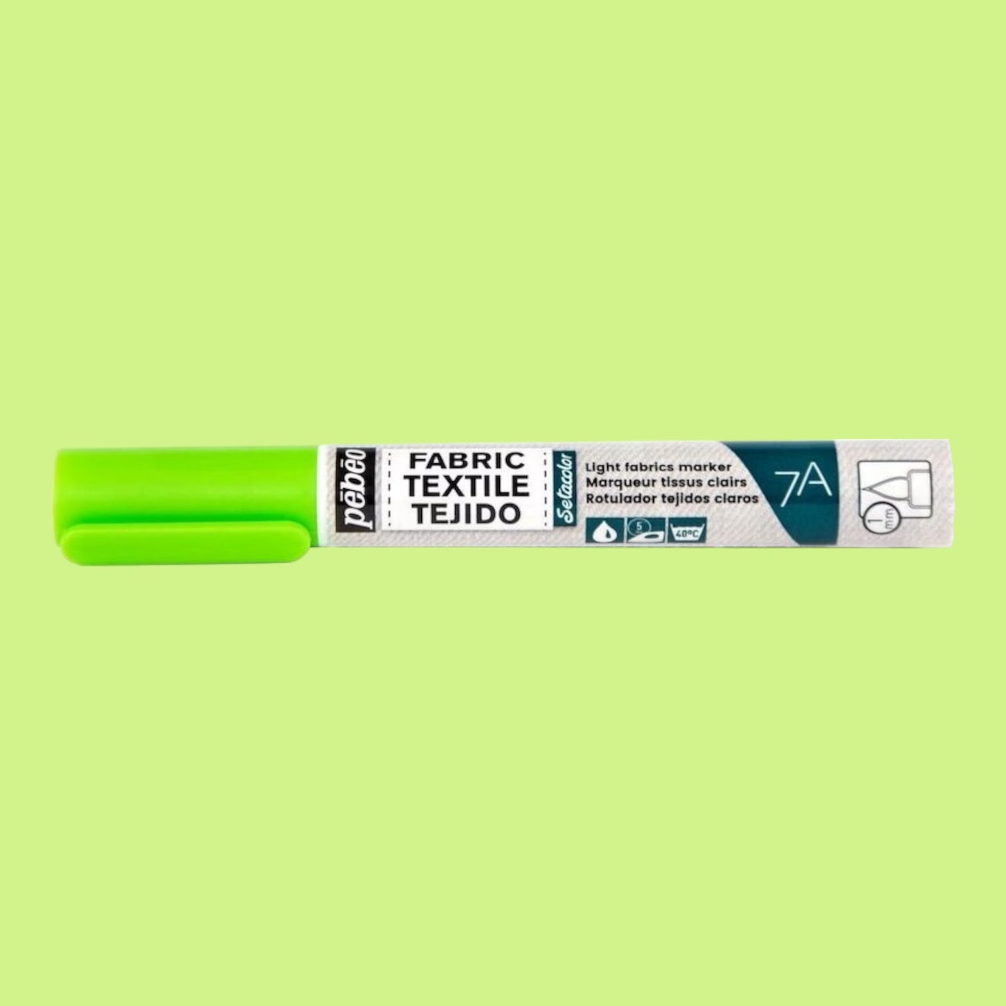 Pébéo Setacolor Stoffmarker 7A – Neongrün, für helle Stoffe