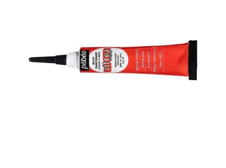 Pébéo Vitrea 160 Reliefpaste Pimentrot Transparent