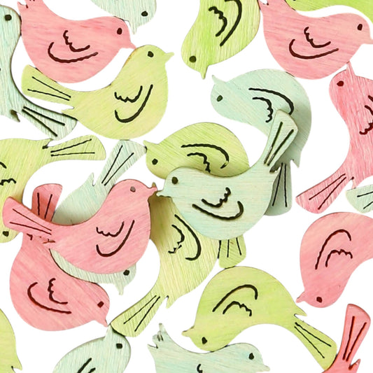 I AM Creative Streuteile Vogel pastell, 24 Stück, pastell-mix