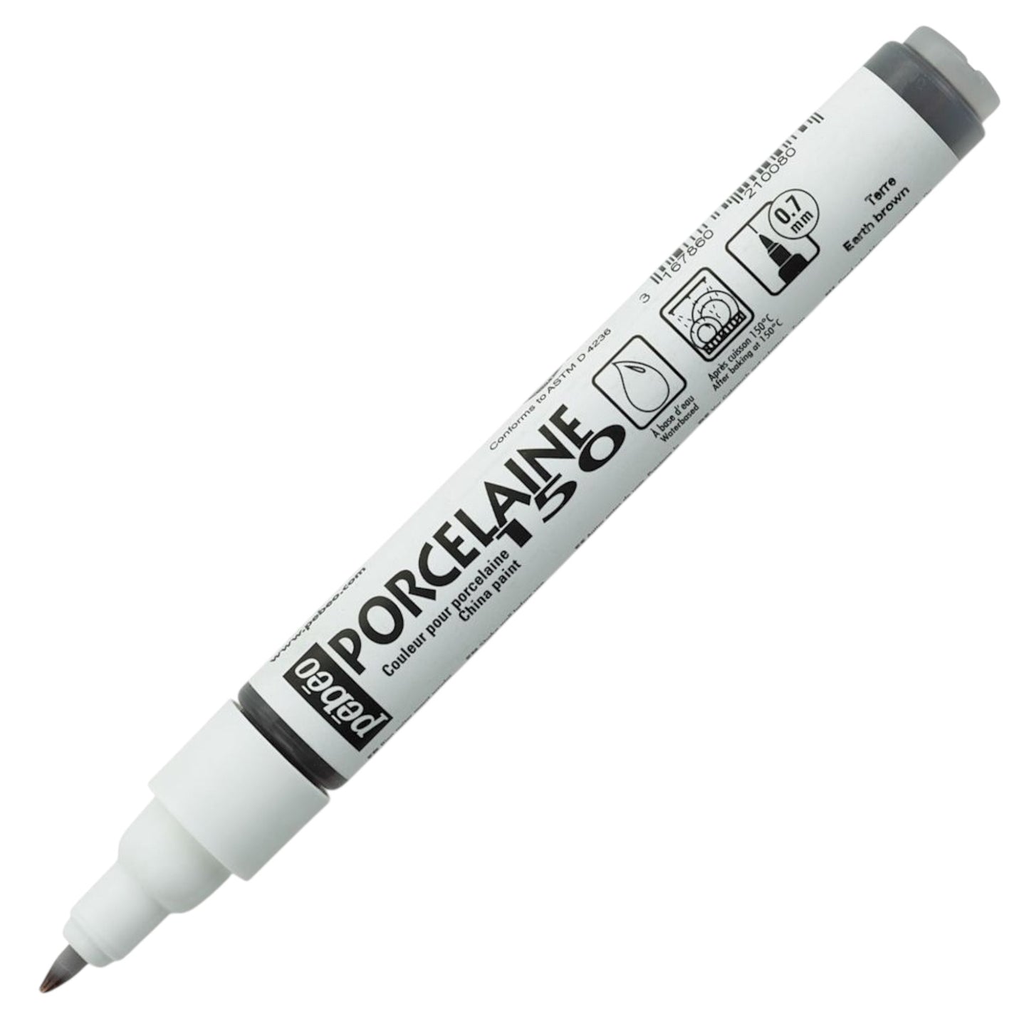 Pebeo Porcelaine 150 Paint Marker - Earth Brown, Feine Spitze